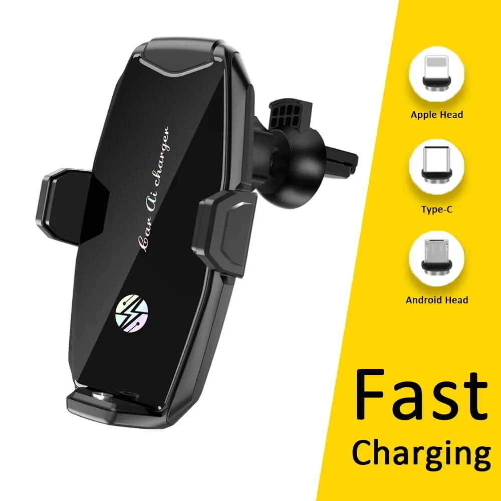 Caricabatterie wireless per auto Induzione a infrarossi GPS Presa d'aria Supporto per telefono Supporto Testa magnetica per iPhone Samsung Xiaomi Ricarica rapida