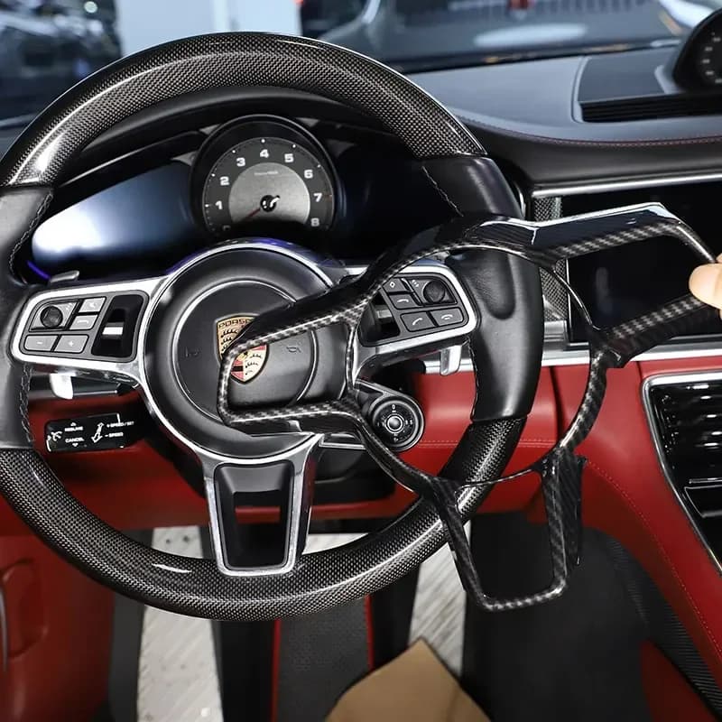 Per Porsche 718 911 918 2016-2020 ABS In Fibra di Carbonio Volante Dell'automobile Telaio di Copertura Trim Interni Accessori Auto
