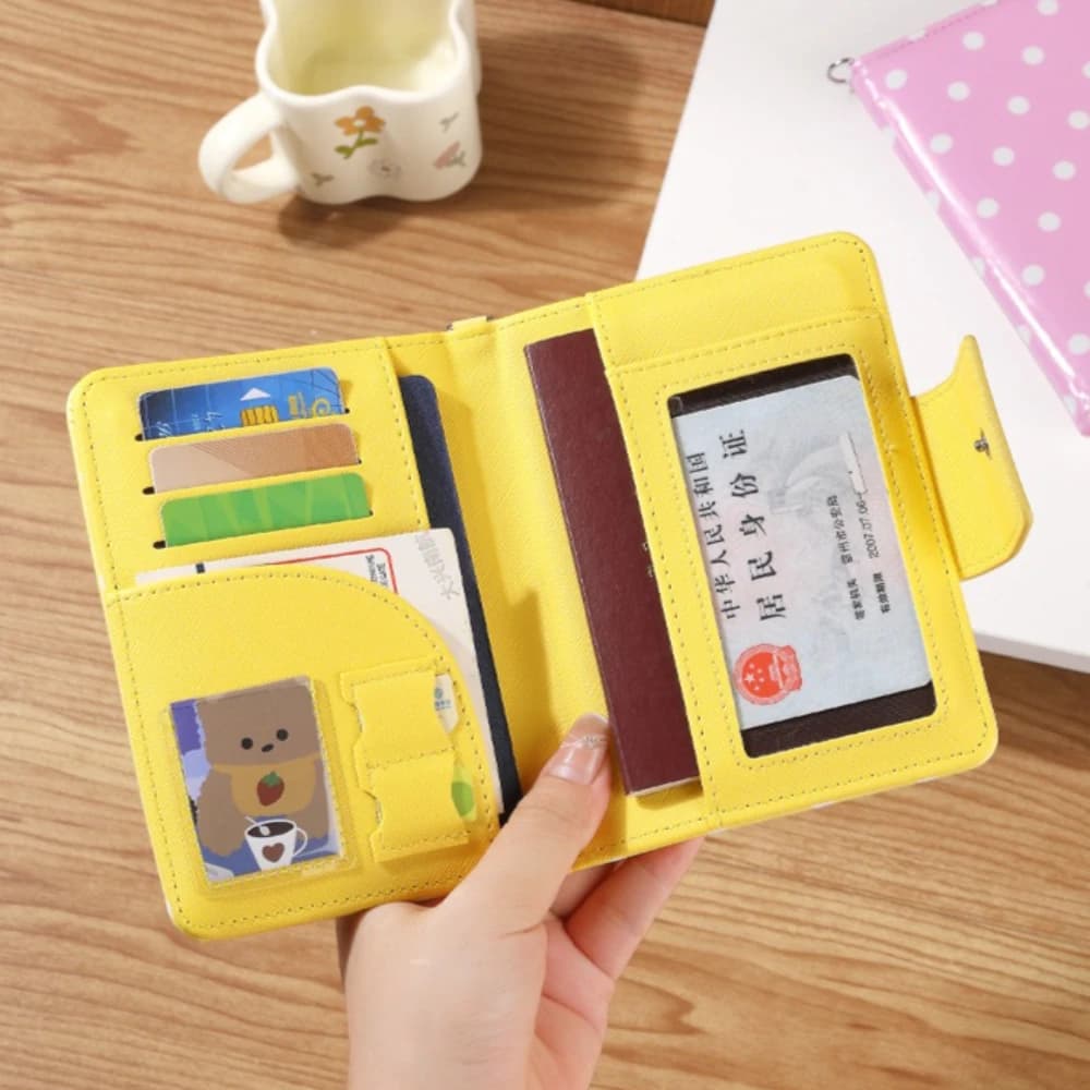 Candy Color Slim Passport Holder Multifunctional Travel Document Storage Bag with Multi-Card Slot for Card Holder Travel Wallet