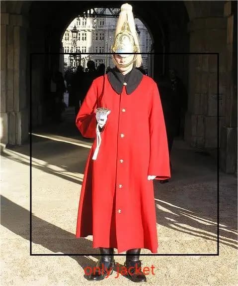 Giacca da guardia per cavalli da guerra britannica Costume cosplay Giacca invernale militare da sfilata di Londra Abbigliamento natalizio di Halloween