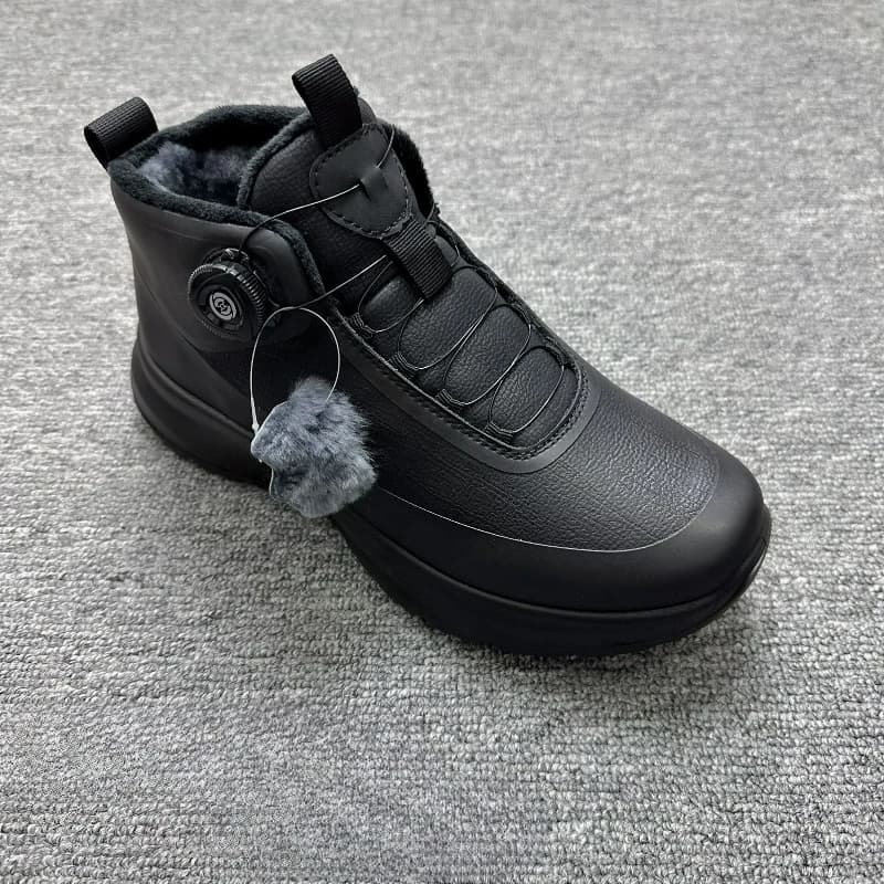 Winter Warm Men Trekking Boots Top Quality Leather Hiking Shoes Mens Anti Slip Outdoor Walking Shoe With Fur Hunting Shoes Man