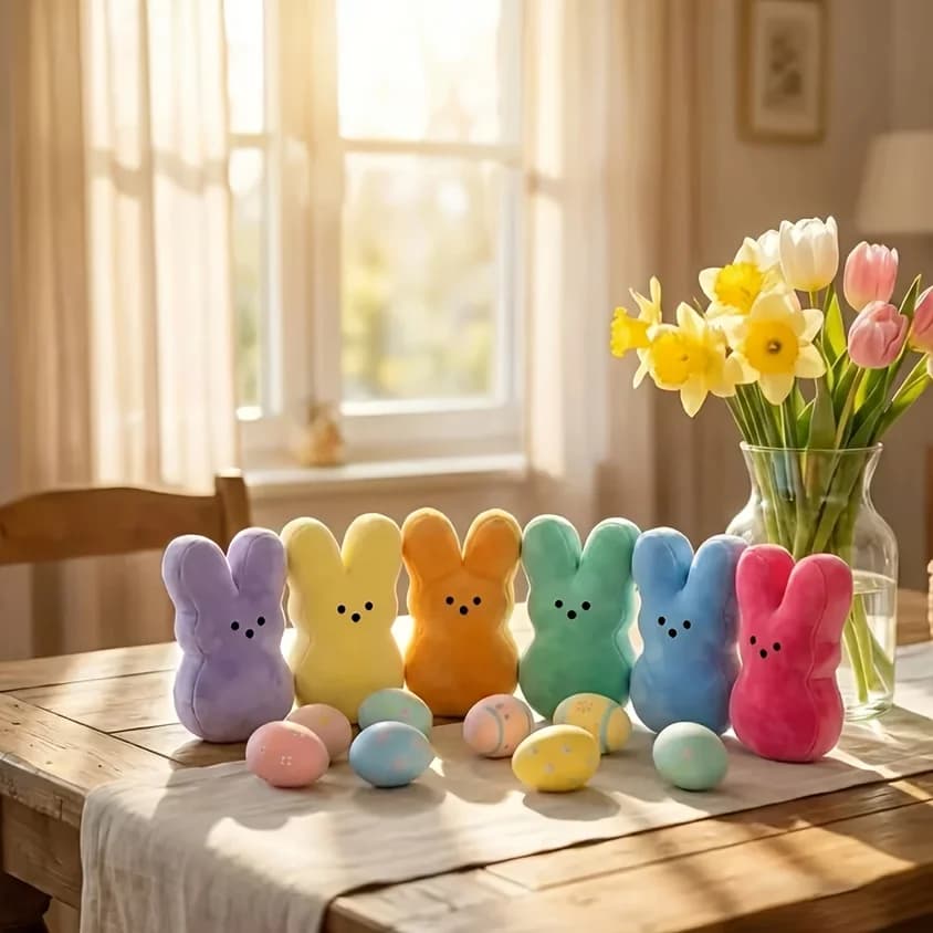 1PC Simpatico peluche a forma di coniglio, morbido giocattolo di peluche abbracciabile, regalo di Natale, San Valentino, compleanno, Pasqua