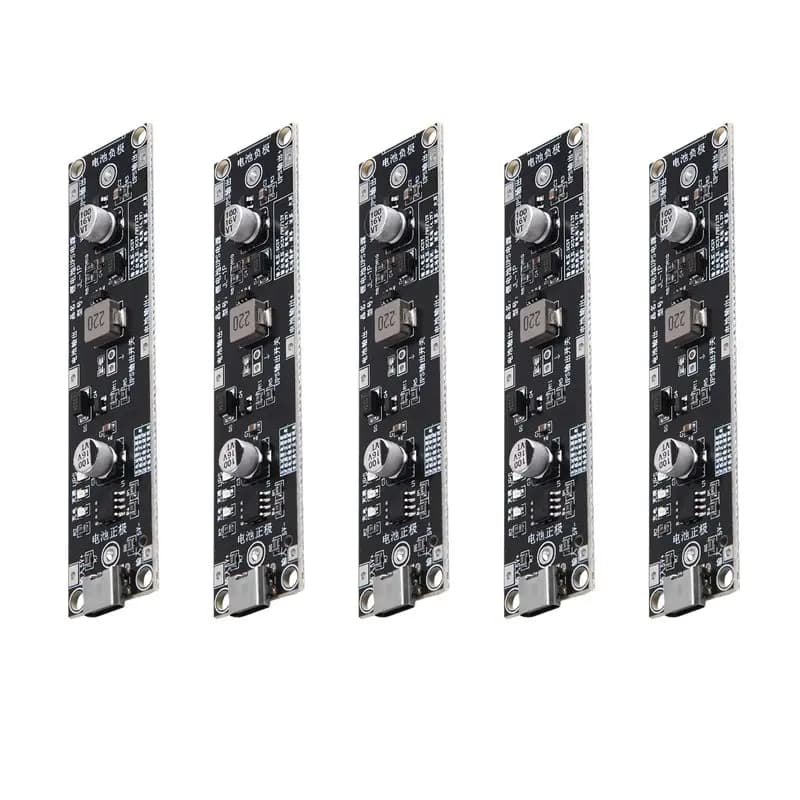 New Arrivals-For Power Bank Compatible 5Pcs Type-C 18650 Lithium Battery Boost Step Up Module 18650 Lithium Battery UPS Module D