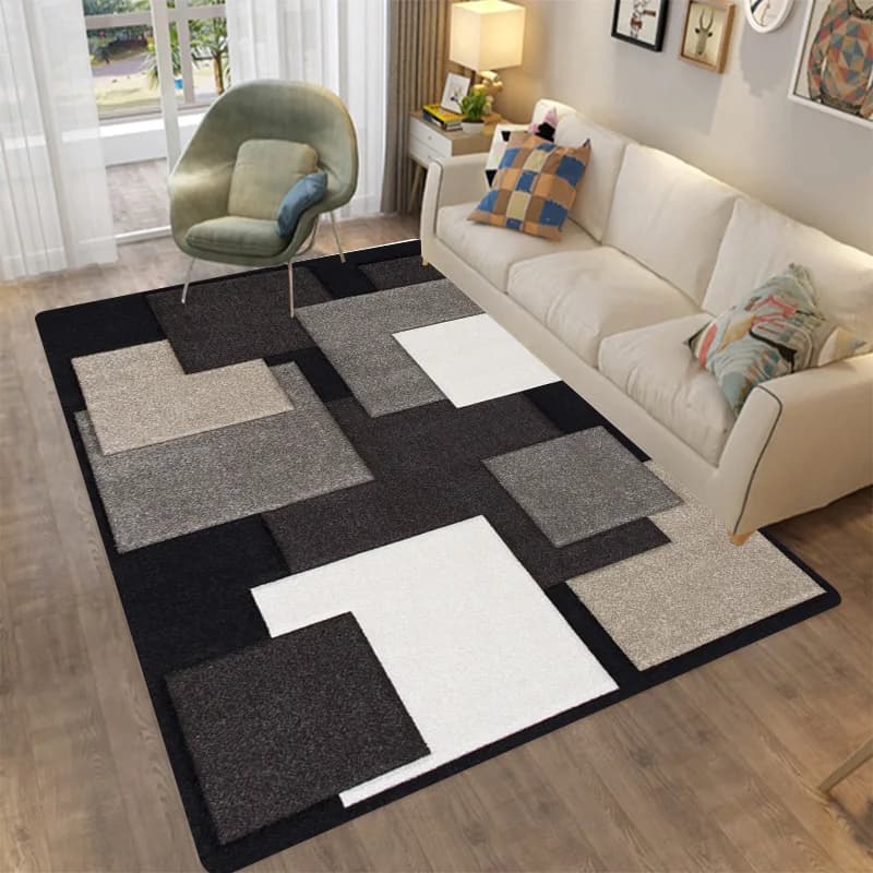 Modern Geometric Carpet Anti-slip Mat for Family Bedroom Children's Play Indoor Yoga Mats for Launching Area Mat