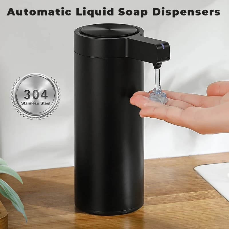 Dispenser di Sapone da Cucina Automatico da 270ml con Sensore, Erogatore Intelligente di Disinfettante per Mani e Sapone Liquido in Acciaio Inox 304