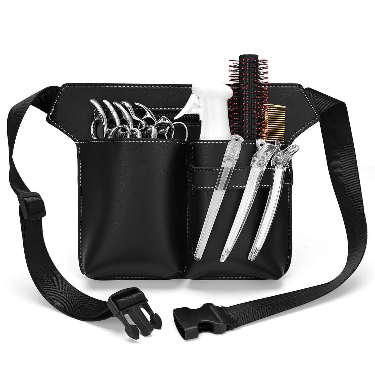Borsa portaoggetti per strumenti per parrucchieri in pelle portatile ad alta capacità Borsa per parrucchiere Tasca per tagliacapelli Forbici Valigia Strumento per lo styling