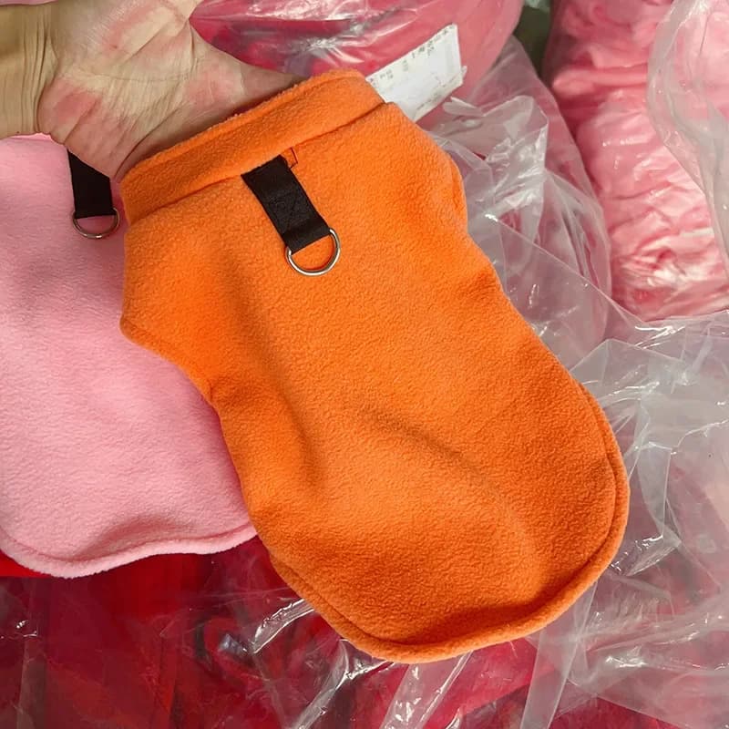 Nuovi vestiti per cani da compagnia Giacca invernale in pile Gilet caldo con guinzaglio per cani di taglia piccola, media e grande Vestiti per cani di piccola taglia kez