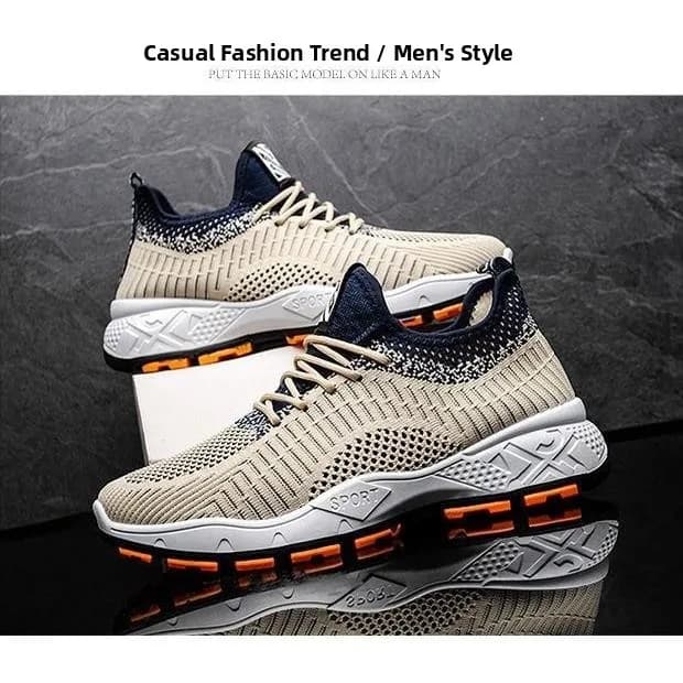 Men's Casual Running Shoes Spring Autumn Mesh Air-Cushioned 2024 New Style Korean Fashion Versatile Breathable Trendy Shoes