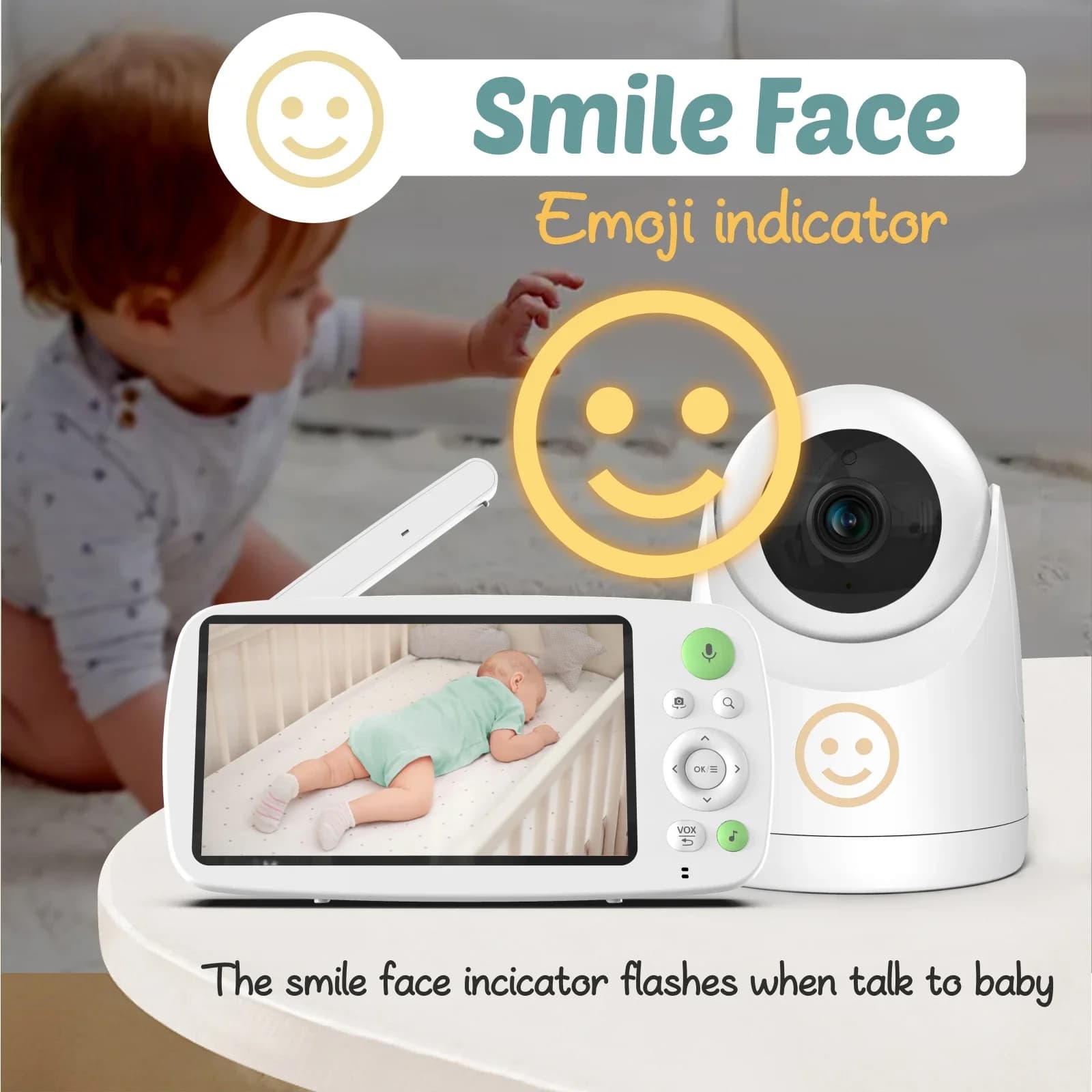 GP5200 Nuovo Baby Monitor Wireless da 5 pollici 1080P Audio e video HD Monitor di sicurezza per bambini Visione notturna Monitoraggio multifunzione