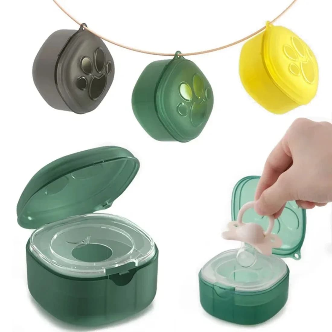 Scatola per ciuccio in silicone per uso alimentare Porta ciuccio per cartoni animati per bambini Custodia per capezzoli senza BPA Scatola per contenitore per succhietto antipolvere