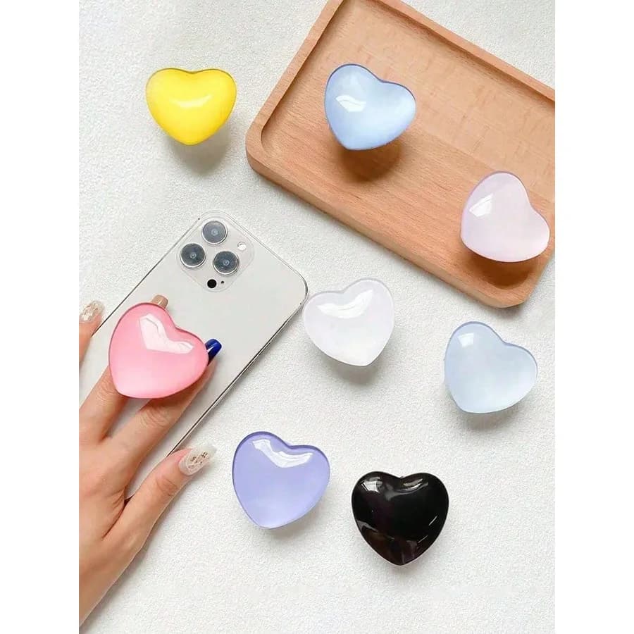 Supporto per Telefono a Forma di Stella in Cristallo di Vetro, Design a Cuore in Vetro Colorato Stile Ins, Espandibile per Smartphone