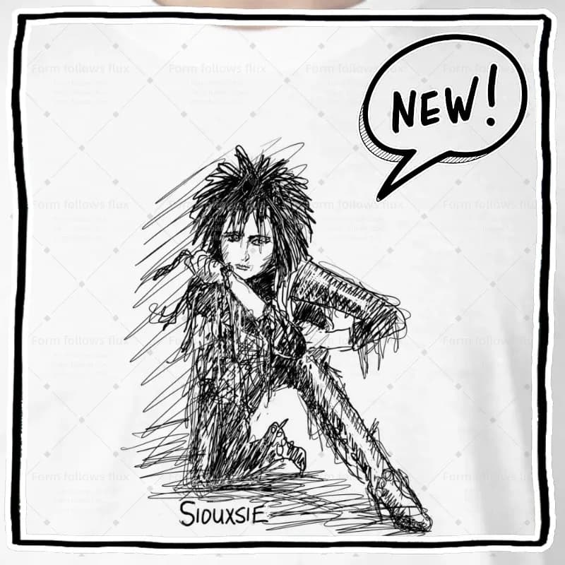 T-shirt con cappuccio da uomo 2026 Siouxsie Sioux – Siouxsie and The Banshees Back in the day Mums Punk Donne Musiciste Disegnato a mano Stile fumetto