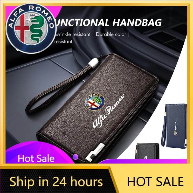 Adesivi per auto per Alfa Romeo, Porta carte multi-slot, Portafoglio, Clip per carte di credito, Custodia protettiva per Alfa Romeo GT Stelvio F1 Brera Vo
