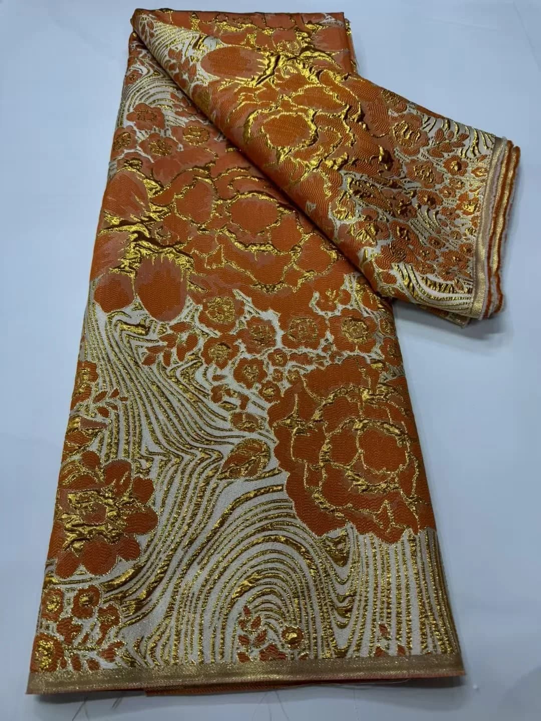 Nuovo Stile Doratura Damasco Broccato Tessuto Africano Del Merletto 2025 Francese Nigeriano Jacquard Broccato Tessuto di Pizzo Per Le Donne Vestito PCW2528