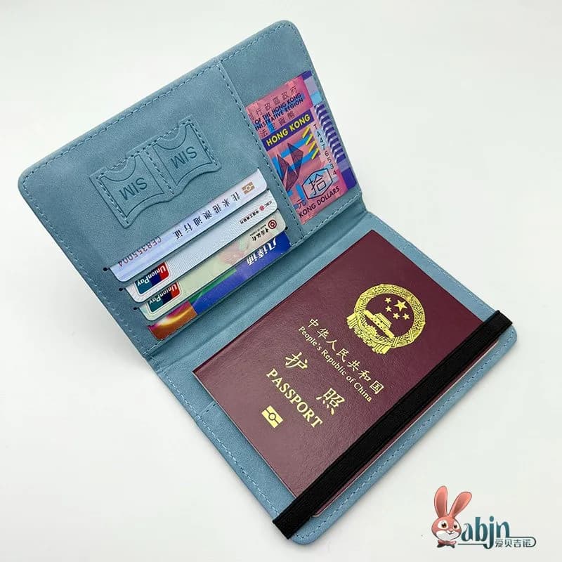 Multi-Functional Travel Anti-Theft Passport Wallet Document Holder Synthetic Leather Student Friendly Spring Collection Unisex