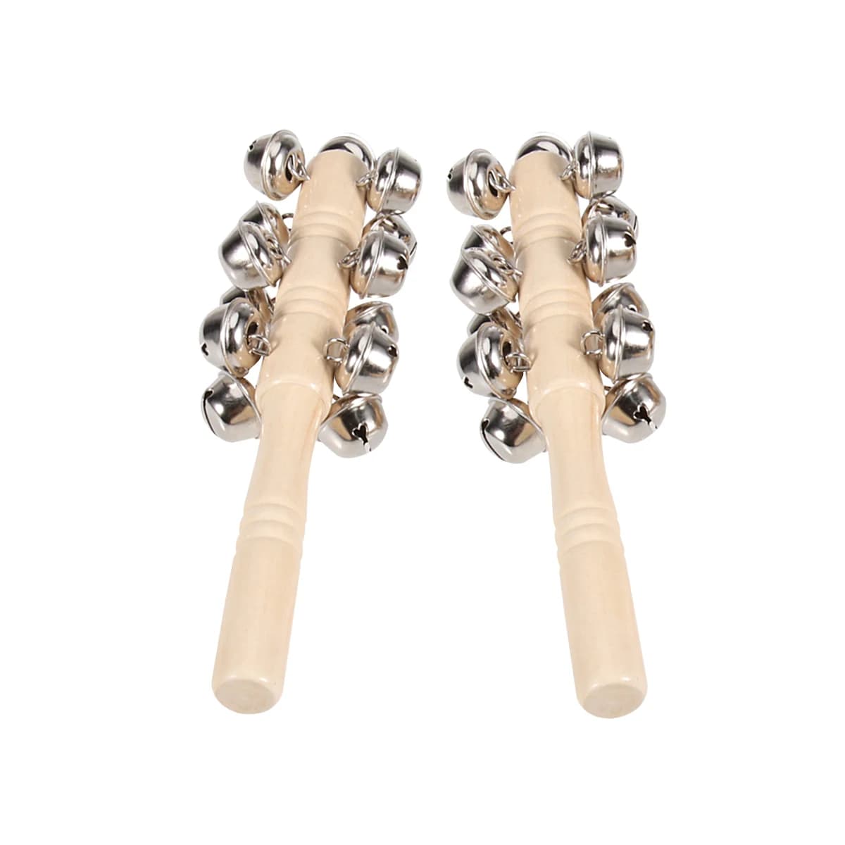 2 pezzi perline di legno barra sonaglio a mano massaggiagengive in legno di faggio naturale shaker 4 file 13 campane sonagli infantili agitare per 6 mesi + sicuro