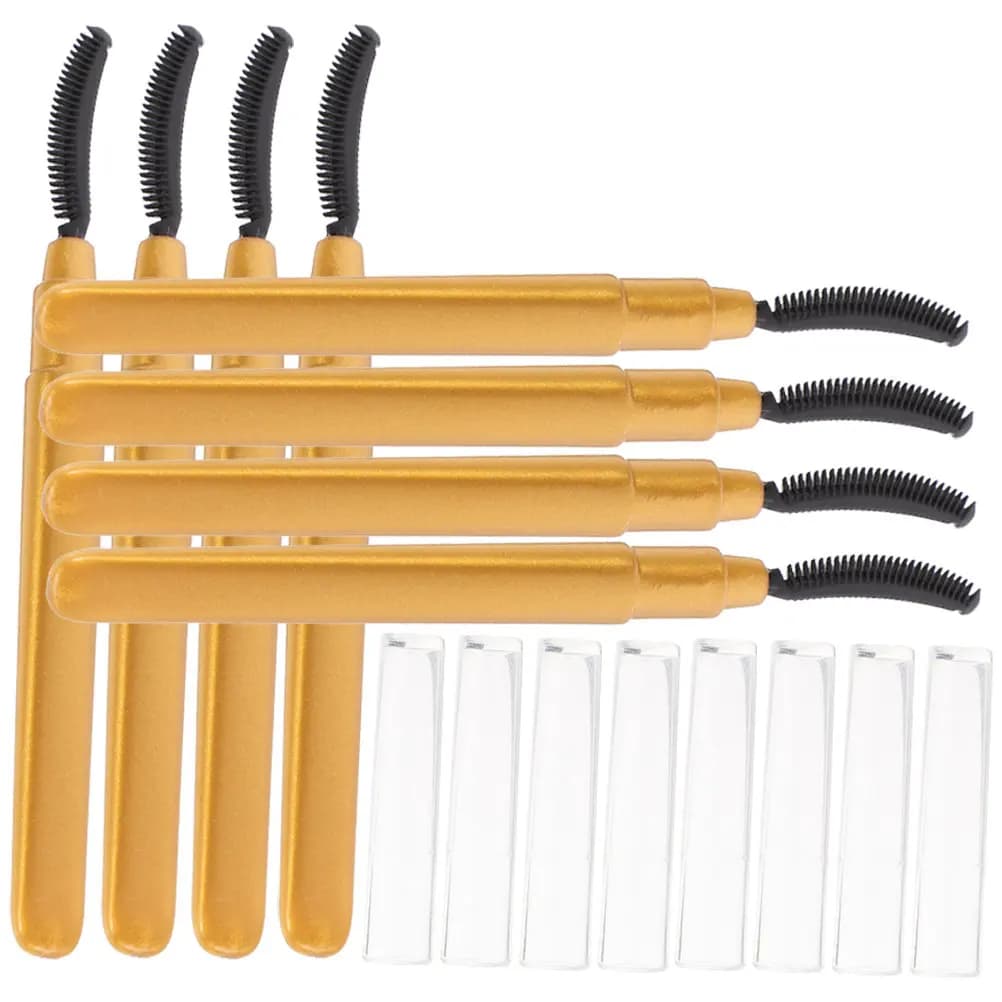 Set di 8 Spazzole in Silicone per Ciglia con Coperchio, per Applicazione Mascara, Separazione Ciglia, Strumenti per Trucco Occhi, Applicatore per Ciglia