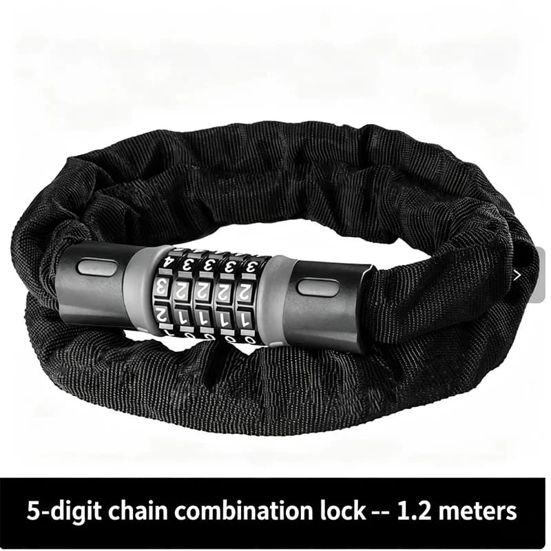 1.2-meter-long bicycle lock electric bike five digit password lock mountain bike bar bike lock anti-theft riding equipment