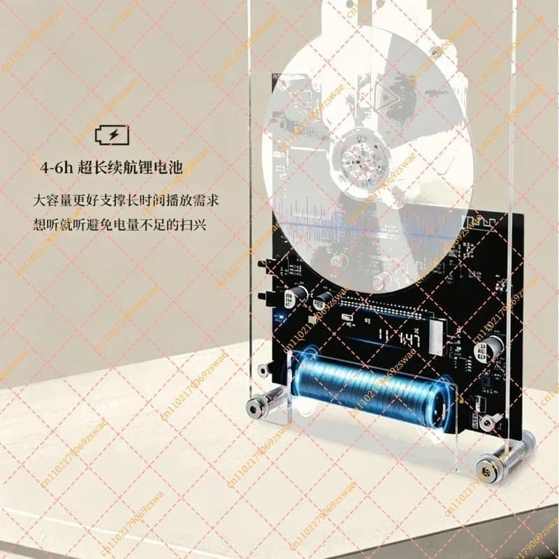 Transparent Acrylic Wall Photo Frame with Bluetooth Music Player, Digital CD Player Decor