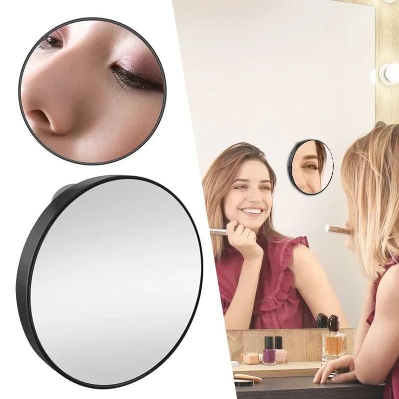 Specchio Ingranditore 10x con Ventosa, Strumento Compatto per Rimuovere Punti Neri e Acne, Specchio da Bagno per Trucco