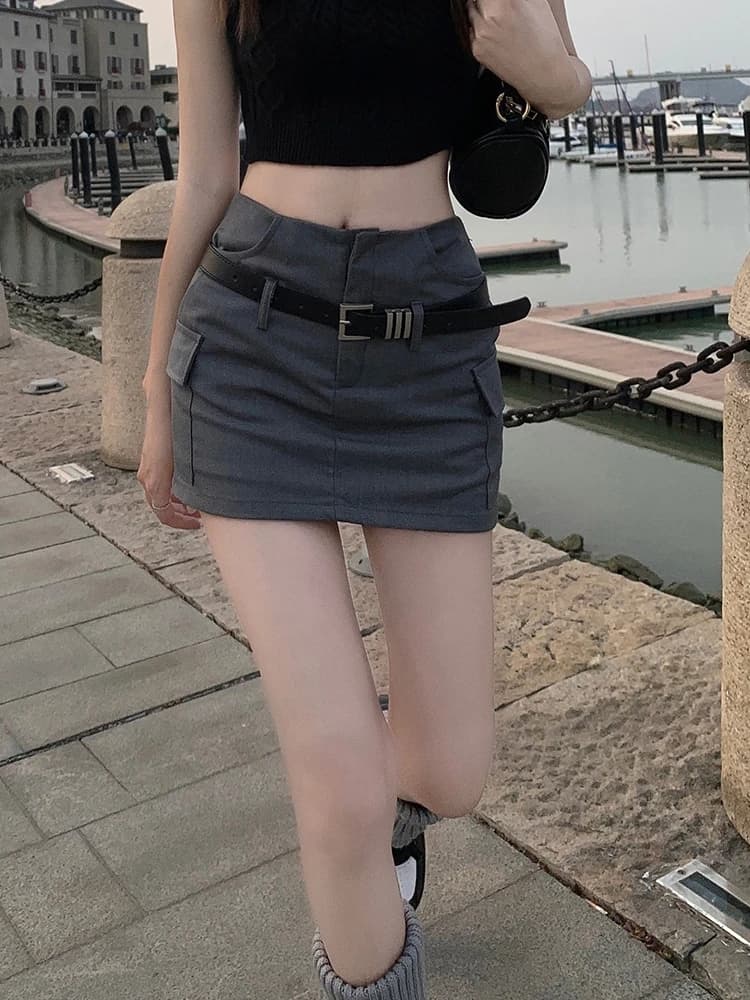 American Retro Versatile Skirt Women Summer 2026 New Arrival Commute Short A-Line Skirt Casual Simple Polyester Fiber