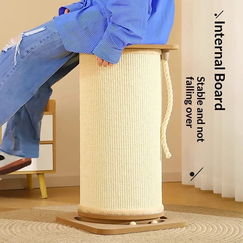 Torre Tiragraffi Gigante Verticale in Sisal per Gatti, con Posto Letto e Zona Gioco, Combo Albero Tiragraffi per Esercizio Fisico e Relax, Cuccia per Gatti