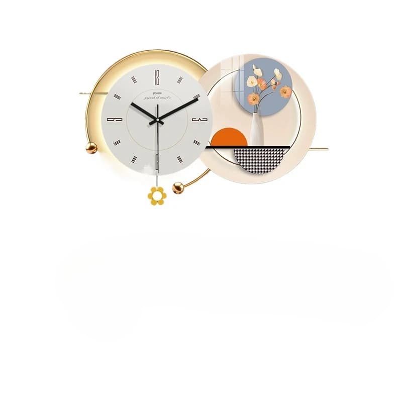 Orologio da parete moderno e semplice, orologio di lusso leggero per soggiorno, decorazione alla moda, orologio creativo con lampada da parete