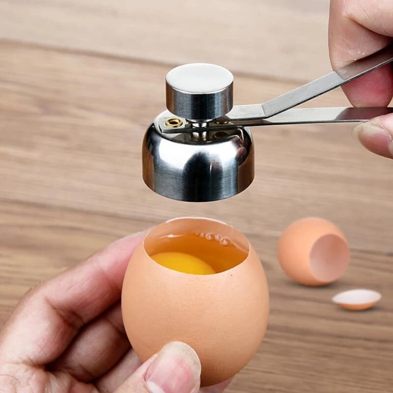 Stainless Steel Egg Scissors Topper Cutter Shell Opener - Kitchen Tool Set for Boiled Raw Eggs Practical Creative Cooking Access