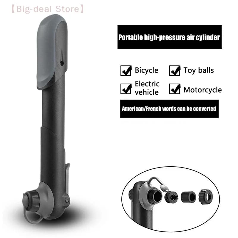 【M】Pompa da bicicletta Mini gonfiatore portatile per tubi per pneumatici a mano Pompa per ammortizzatore d'aria per bici in plastica Valvola Schrader Presta