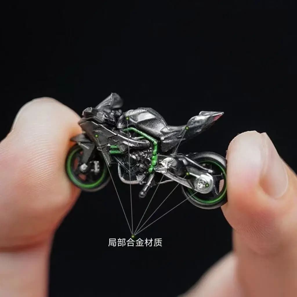 Modellino Moto H2R in Scala 1:64, Giocattolo in Lega, Veicolo a Motore in Metallo Pressofuso, Regalo di Natale per Bambini e Ragazzi
