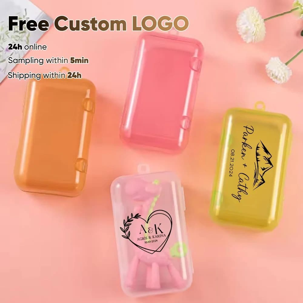 Scatola portaoggetti trasparente in plastica personalizzabile gratuita, contenitore per gioielli, perline, accessori, scatola per piccoli oggetti, custodia per articoli vari