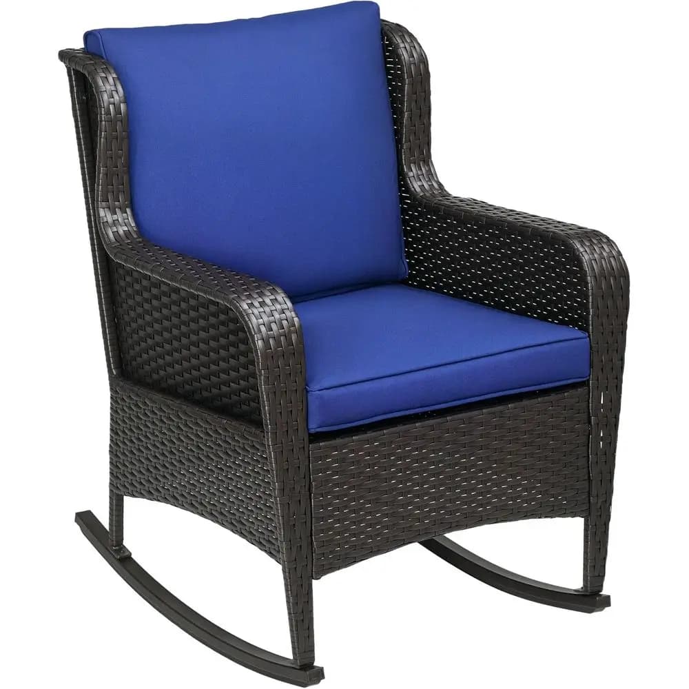Outdoor shower chair in wicker with large seat, thick cushions, steel structure, high load capacity, ideal for patio, garden, courtyard