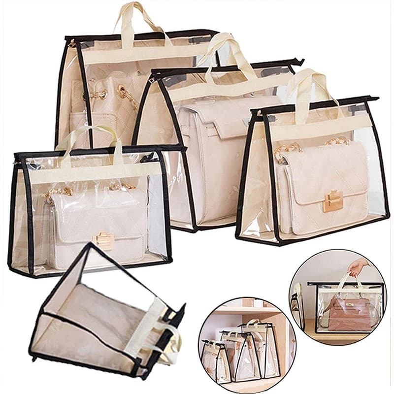 Transparent Handbag Storage Dust-proof Shoulder Bag Storage Bag Moisture-proof Dust-proof Storage Bag, Suitable for Clothes, 5 S