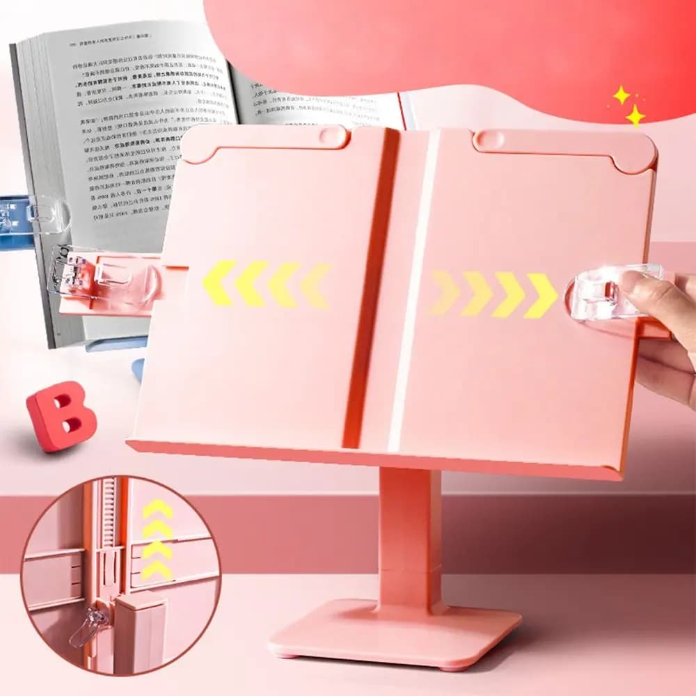 Supporto per Libri e Spilledagli per Studenti, per Spartiti Musicali, Tablet, Libri di Testo e Lettura, con Funzione di Sollevamento e Scaffale da Scrivania