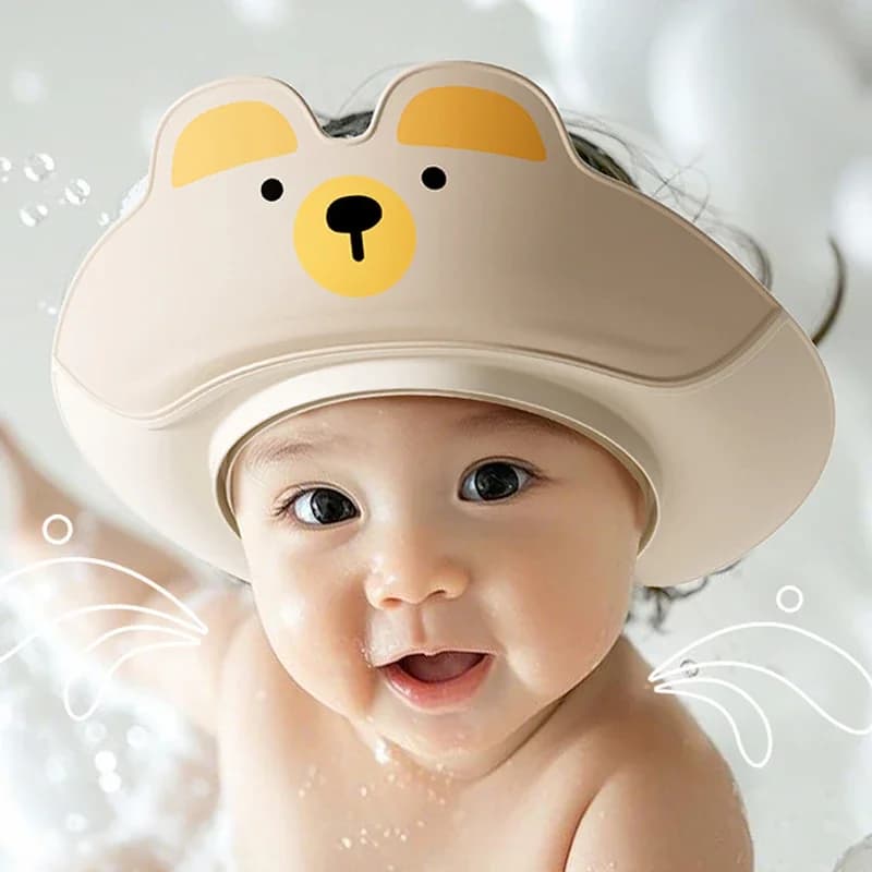 Children's Adjustable Shampoo Head Baby Shower Head with Dinosaur Bathroom visor for cartoons Hair Shield for Newborns Ear Protection Waterproof