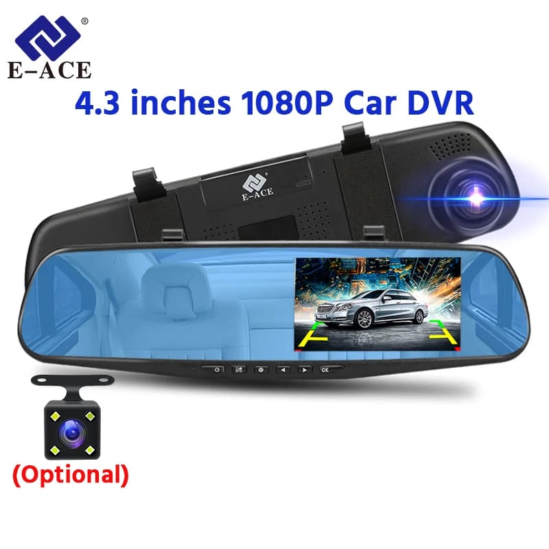 4.3-Inch Car DashCam HD Reversing Image Supports 24-Hour Parking Monitoring Car DVR Optional 1080P Rear View Camera