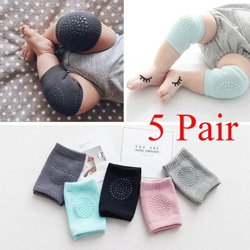 5 pairs of knee pads for children creeping child anti slip solid newborn boys girls pillow for elbow safety protection baby leg warmers