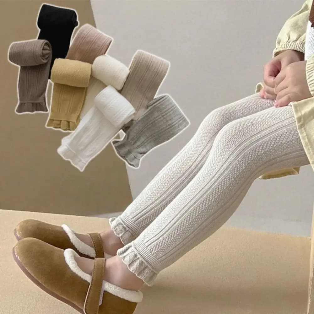 Moda morbida bambino legging aderente in cotone collant per bambini bordo loto comfort neonato pantaloni lunghi calzini ragazze 1-6 anni