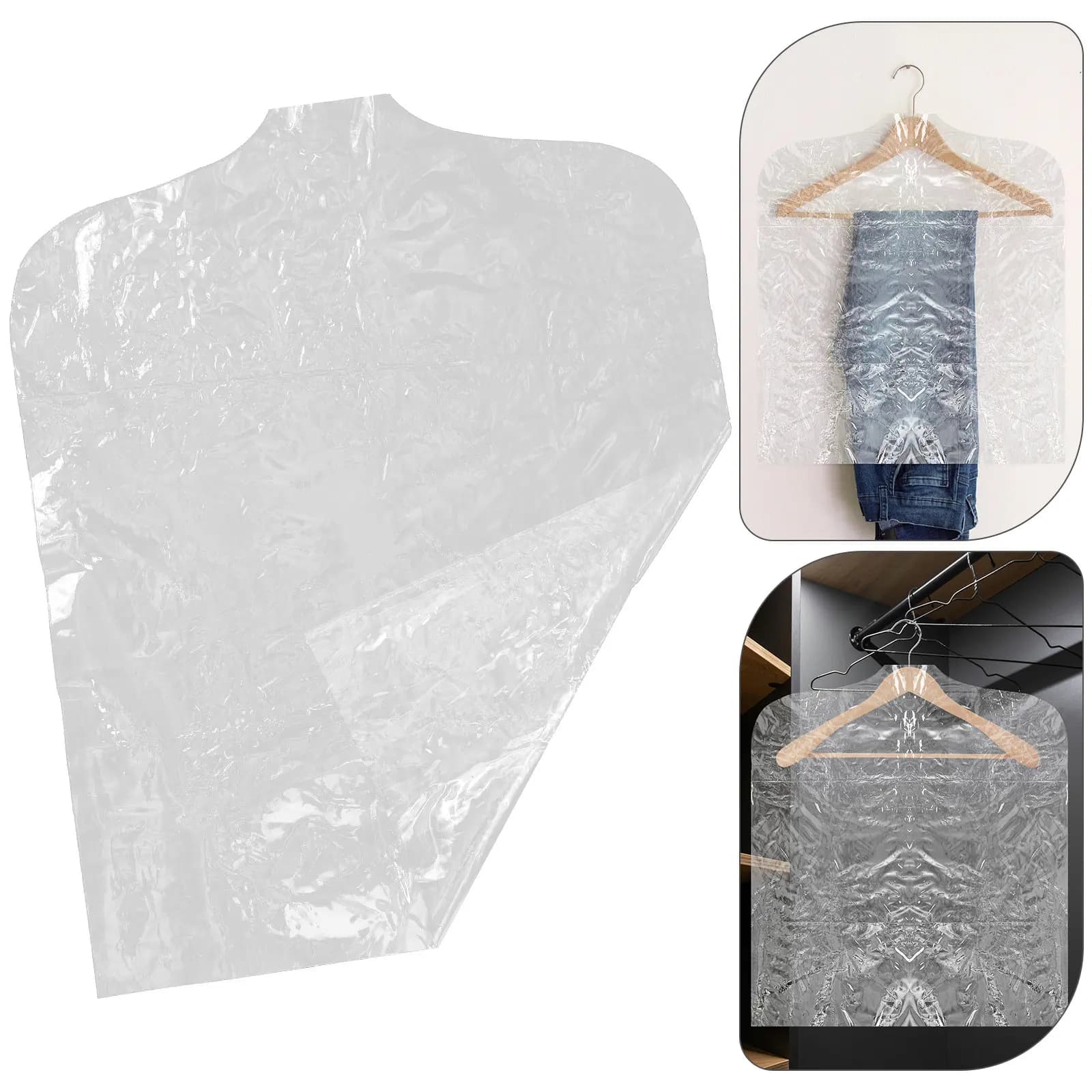 Copertura Trasparente in Plastica con Cerniera per Appendiabiti, Protezione dalla Polvere, per Conservazione di Vestiti, Pieghevole, per Abiti e Cappotti
