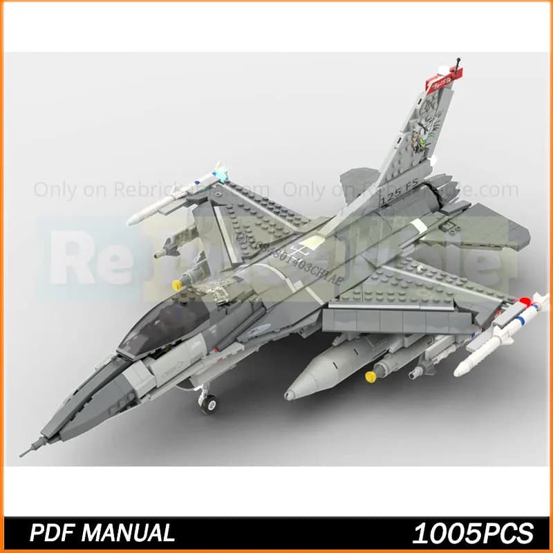 MOC Serie Militare F-16C Fihting Building Block Modello di Montaggio Compatibile Mattoni Giocattoli Aerei Regali di Natale 1005PCS