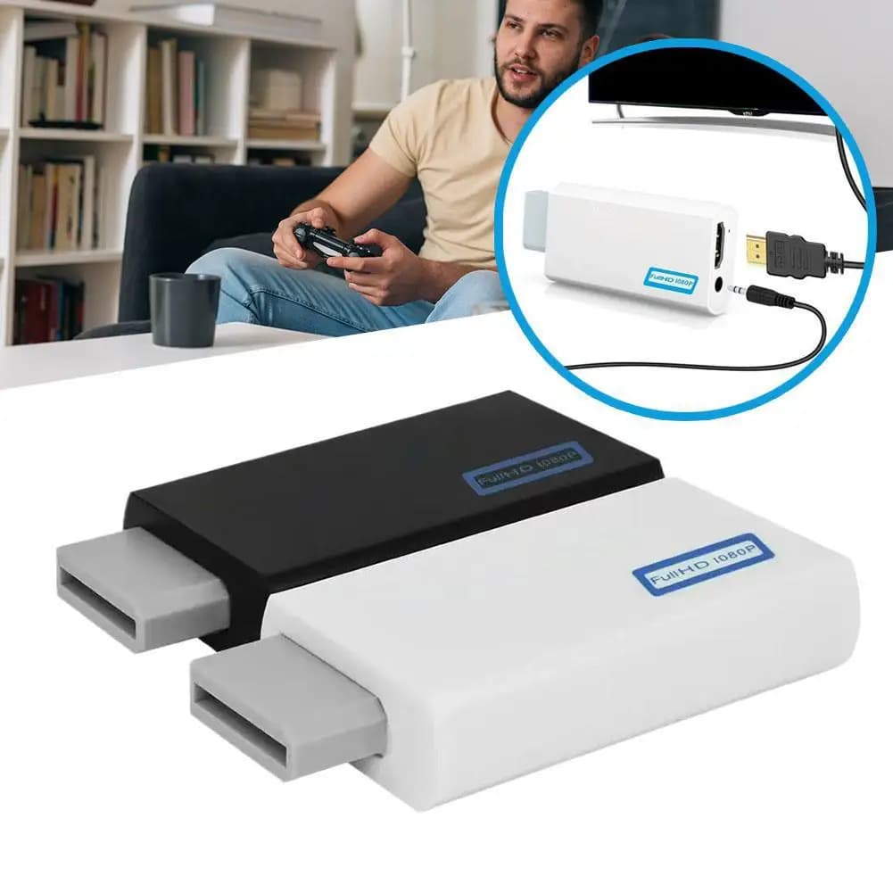 Full HD 1080P WII to 3.5 mm HDMI Audio for PC Display Converter HDTV Wii to HDMI Converter WII to HDMI Wii 2 HDTV
