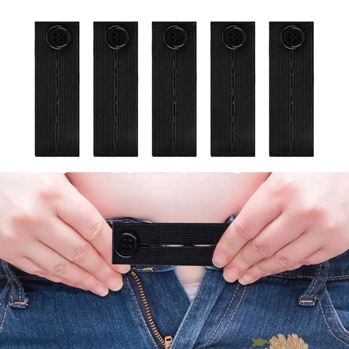1/3/6Pcs Pregnant Waist Extenders for Pants Elastic Maternity Waistband Belt Elastic Waist Extender Button For Jeans Intimates