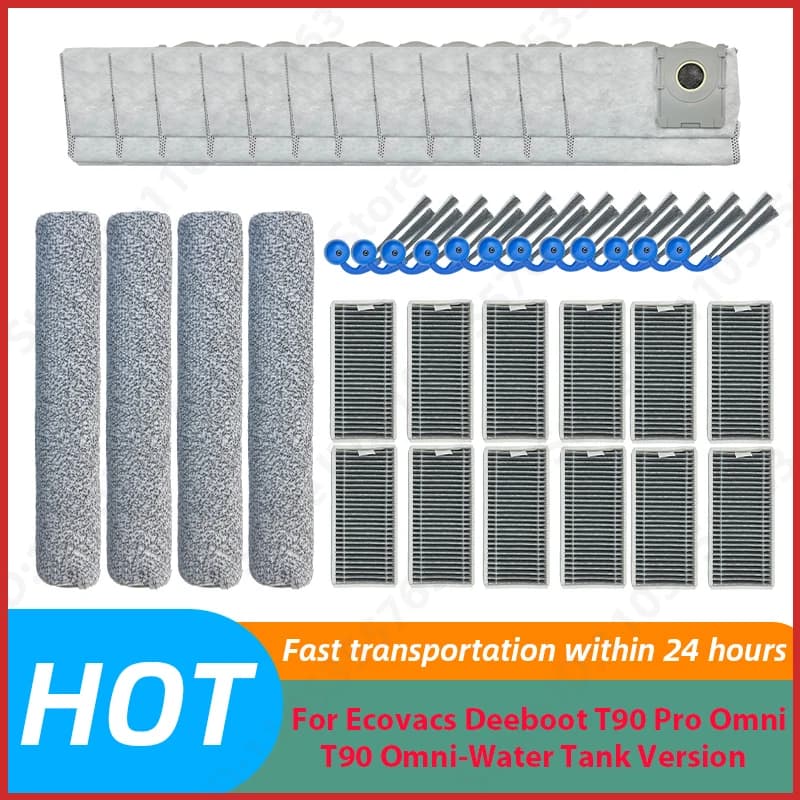 For ( Ecovacs Deebot T90 Pro Omni / T90 Omni-Water Tank Version )Side Brush Filter Mop Dust Bag Accessories