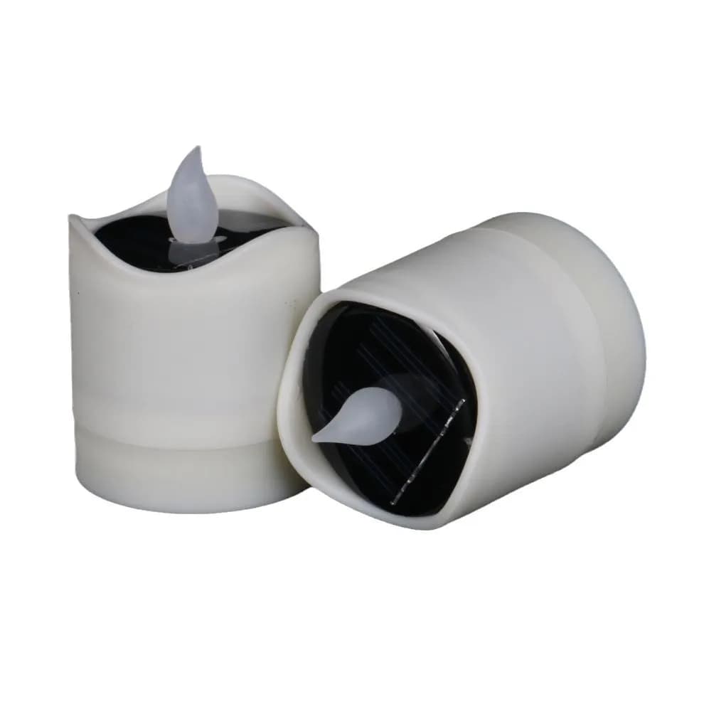 6 solar candle light light energy charging home self-lighting home outdoor LED small tea wax solar candle