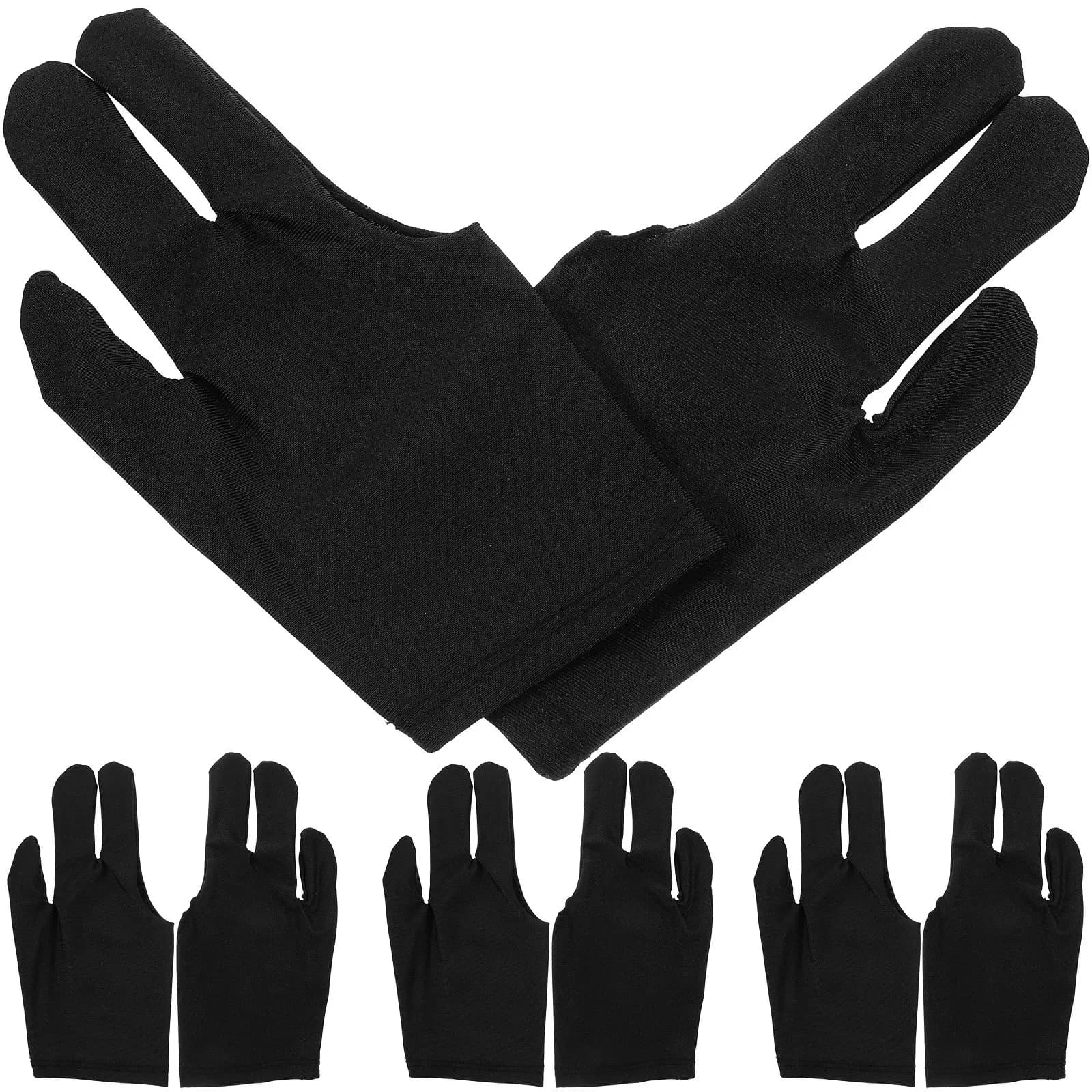4Pairs Wear Resistant Billiard Gloves Elastic Breathable Pool Cue Gloves for Snooker Billiards Stable Hitting Comfortable
