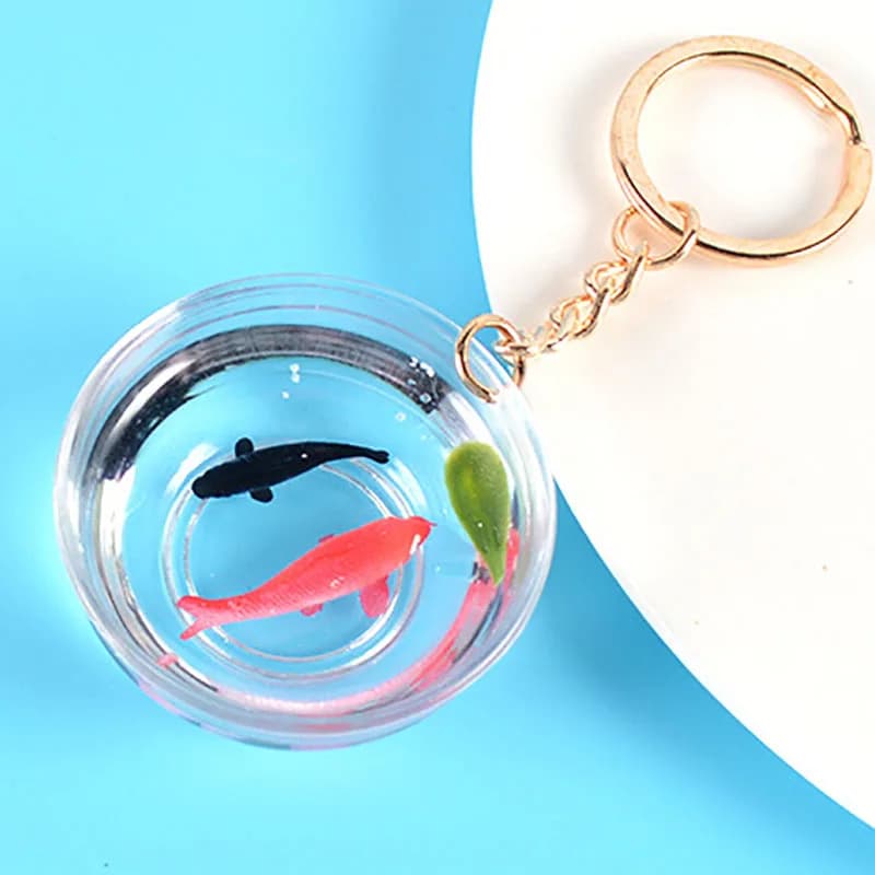 Nuovo portachiavi Lucky Fish Koi Portachiavi con ciondolo per borsa con pesci rossi trasparenti Ornamenti divertenti all'ingrosso