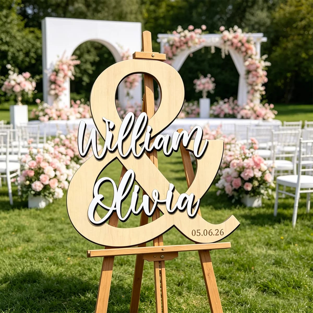 1pc Customizable Wedding Wooden Decoration, Bohemian Style Plaque, Wedding Decoration, Wedding Anniversary Gift