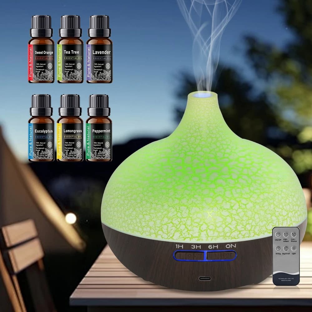 Essential Oil Diffuser and Humidifier with Remote Control, Ultra Silent, Cold Fog for Home, Automatic Switching, Perfect for Air Dry