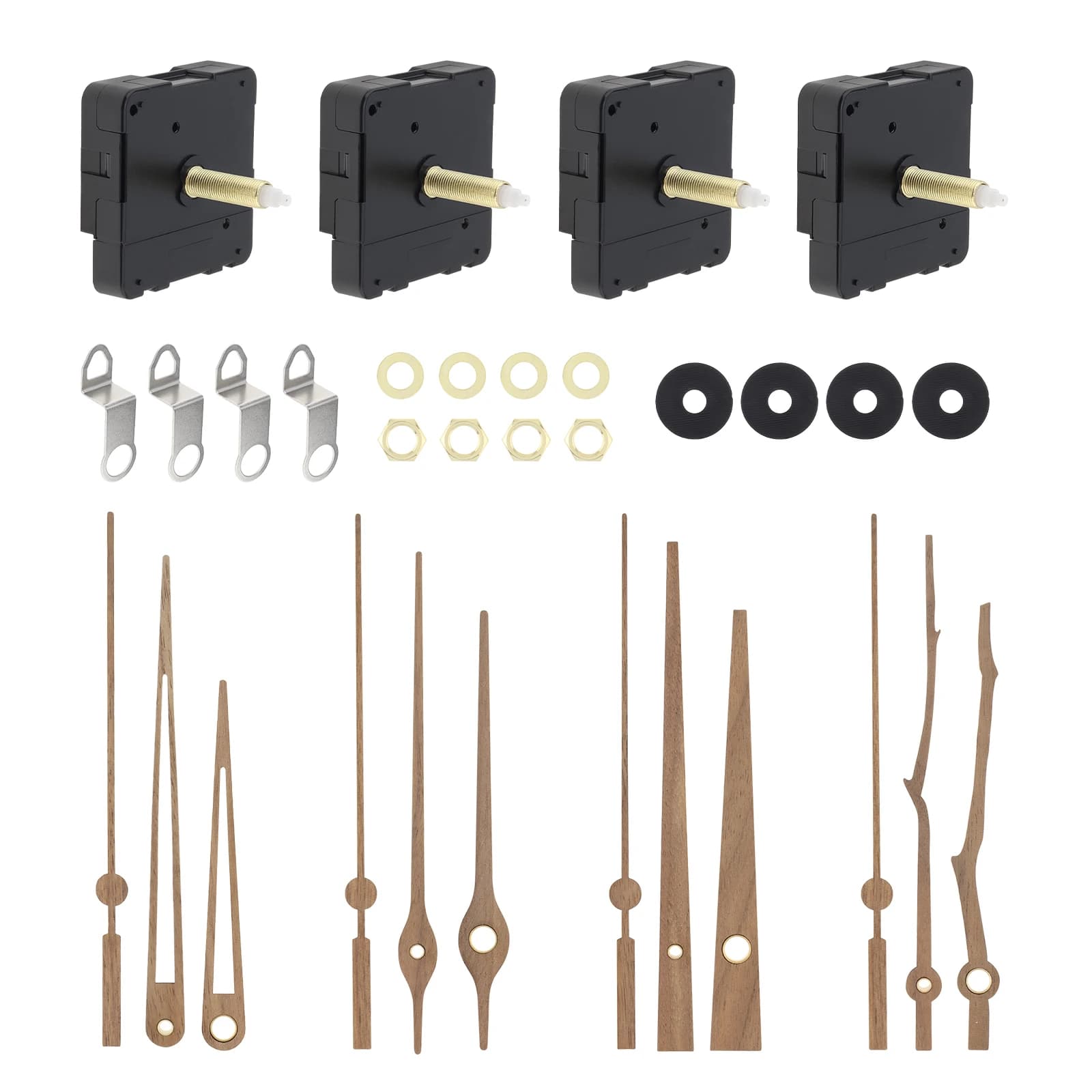 Kit quartz silent watch mechanism with long shaft of 4 pieces from 20/32 mm for DIY kit / spare part for repair watch with 4 set of clock hands