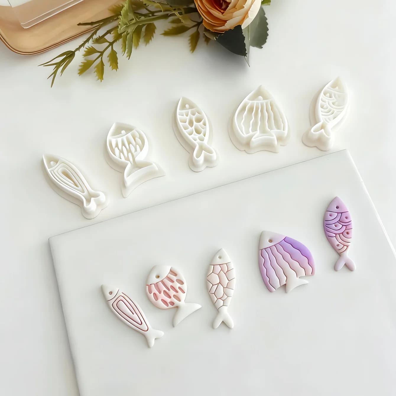 Fish Set Clay Cutter DIY Polymer Clay Earring Pendant Mold Handmade Jewelry Craft Making Tool